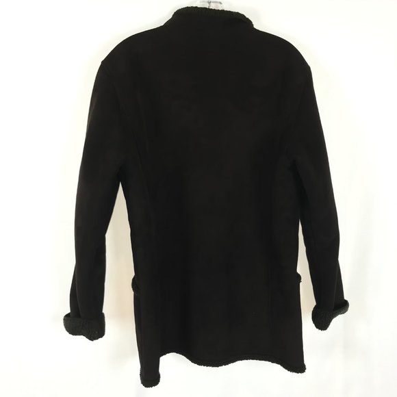 Size Medium LL Bean Faux Suede Sherpa Lined Coat - Picture 3 of 3